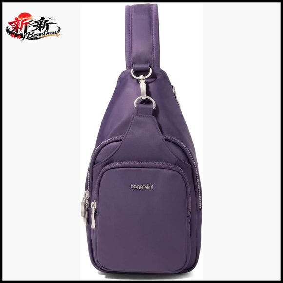 Lightweight Sling Crossbody Bag with Convertible Strap 3 Zippered Compartments